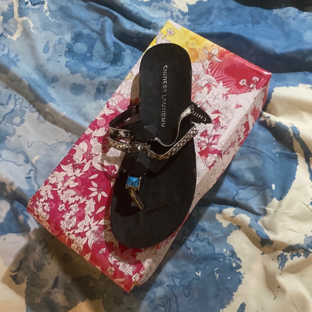 Chinese Laundry Snakeprint Flip-flops